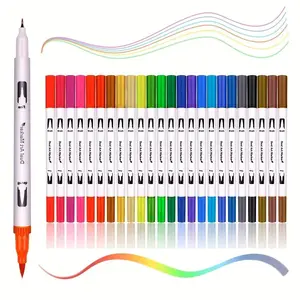Dual Tip Brush Pen, 12/24pcs Colored Marker Pen, Art Marker, Fine Point Markers, Calligraphy Pens, Bullet Journals Markers for Adult Coloring Writing Planner