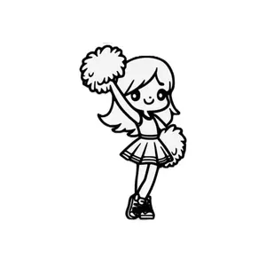 Little Cheer Girl Waterproof Vinyl Decal