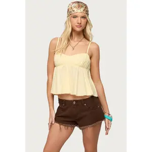 Byrdie Ruched Babydoll Tank Top