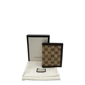 Pre-owned GUCCI GG CANVAS Small Leather Goods MONOGRAM BI FOLD CANVAS SHORT WALLET