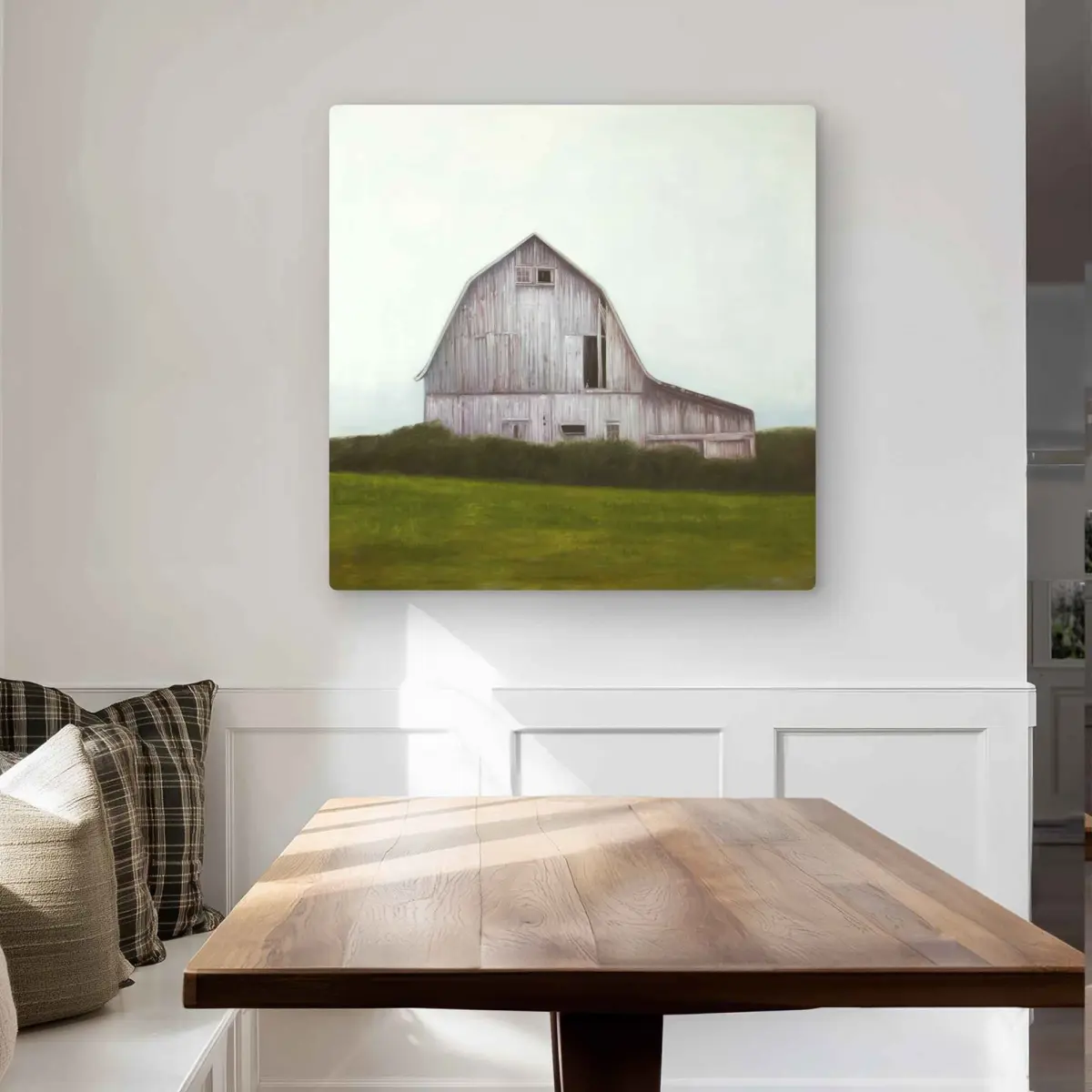 Begin Home Decor C1MP3232TC5ZFJ 32 x 32 in. Rustic Barn - Livingroom Rustic Metal Print Wall Art for Home Decor