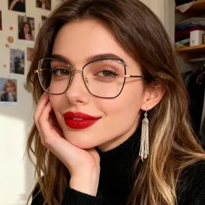 Women's Oversize Metal Cat Eye Glasses