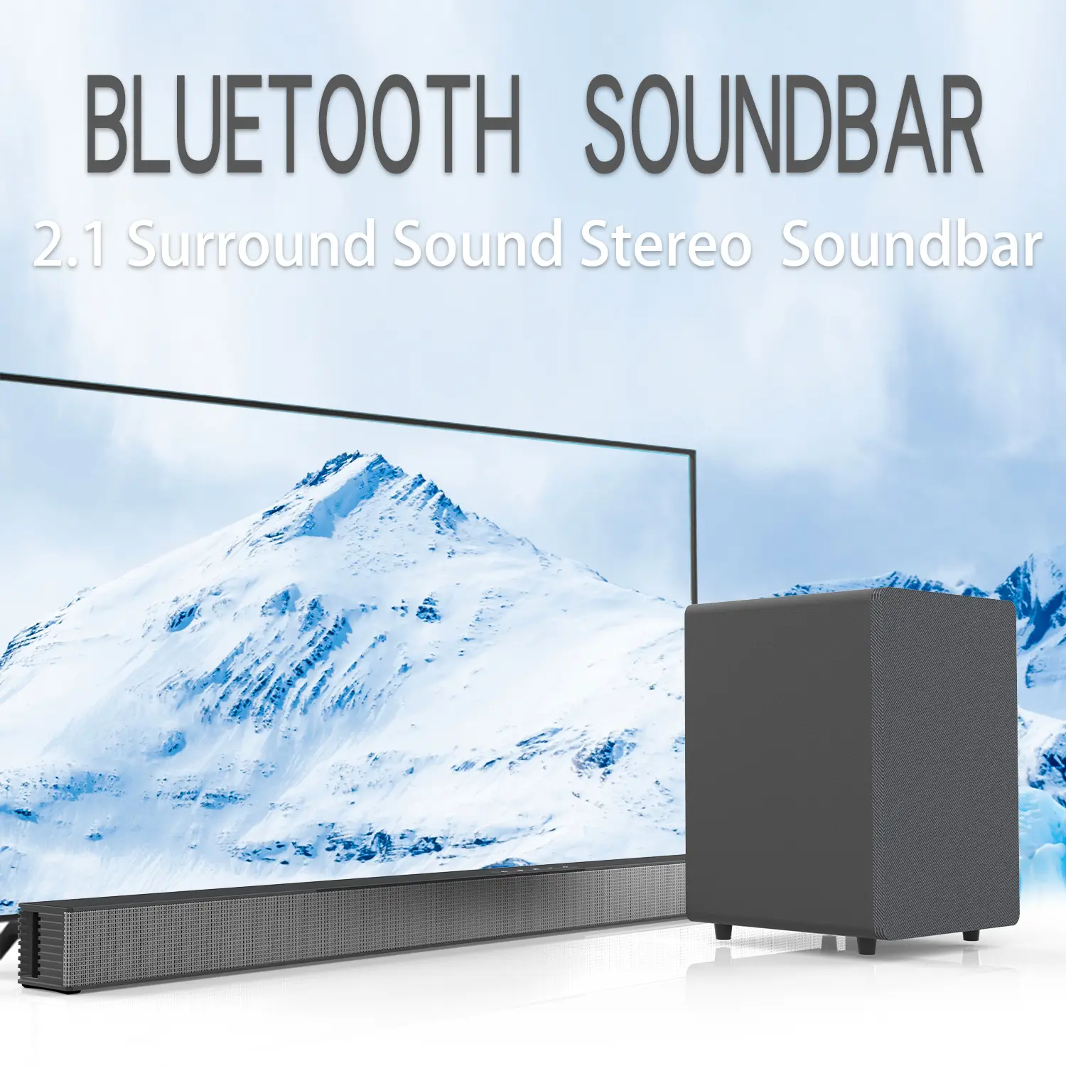 Bluetooth Soundbar Subwoofer Kit, Audio Heavy Bass Subwoofe, Wall-mounted Speaker, Soundbar Echo Wall Speaker for Home, Multifunctional Wireless Speaker, Stereo Surround Sound Supports HDMI USB