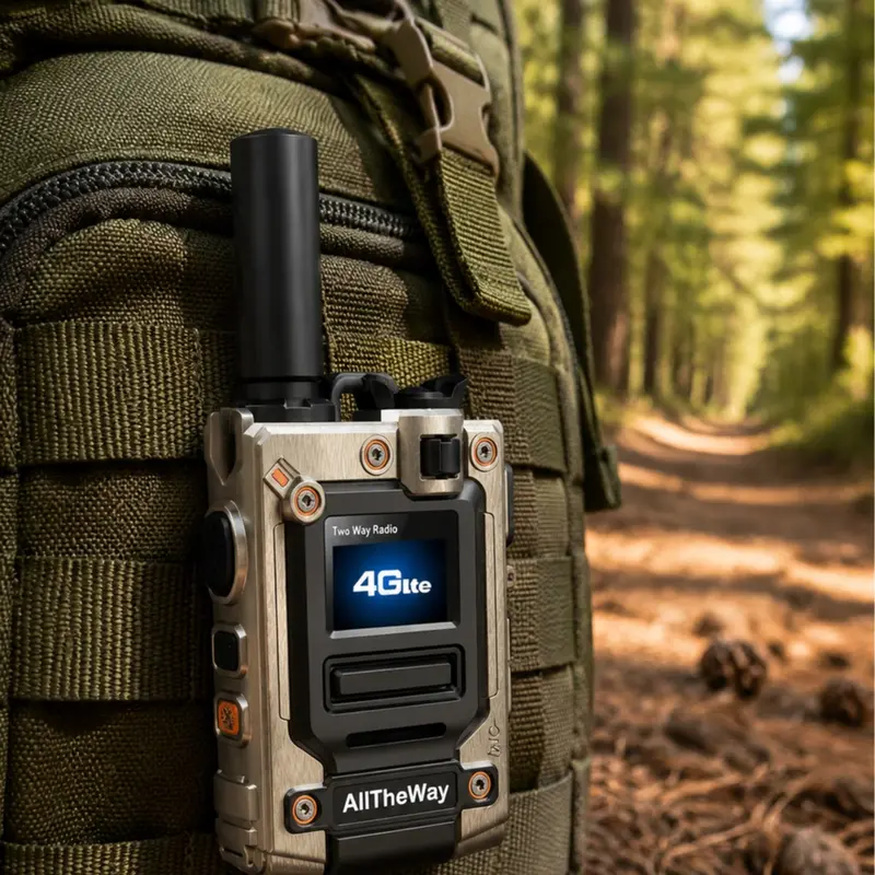 POC 4G LTE Alltheway Walkie Talkies for Adults, Compact 6800mAh Rechargeable 2-Way Digital Radios with Built-in Speaker, Included SIM Card, Remote Communication, Noise Cancellation, Durable for Camping, Hiking