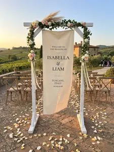 Wedding Welcome Sign Banner, Custom Fabric Entrance Decor, Linen Banner
