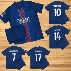 Psg 2025/26 Home and Away Full Set Soccer Kit, Ligue 1 Premium Fabric Match Style Set 6