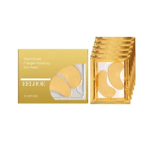 Eelhoe Collagen Moisturizing Gold Eye Mask for Nourishing Under Eye Skin, 10 Patches with Niacinamide for Daily Hydration, Moisturizing Eye Masks