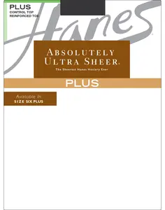 Hanes Absolutely Ultra Sheer Control Top Pantyhose With Reinforced Toe (plus Size) Women's Underwear Comfortable Fit Soft Stretch Fabric Breathable Q00p30