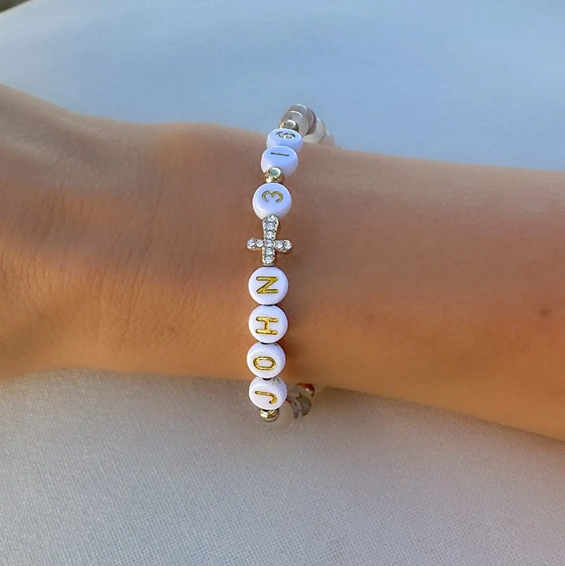 Custom Bible Verse Cross Bracelet