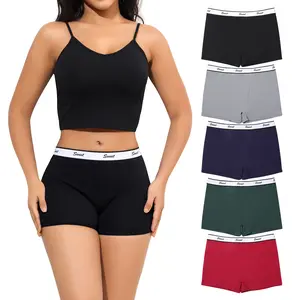 LEVAO Women Boyshorts Panties Cotton Boxer Briefs Underwear for Ladies with Stretch Cotton, 5 Pack