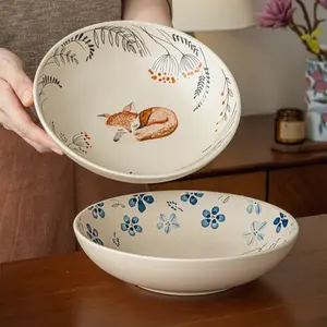8 Inch Ceramic Bowl Set, Microwave Safe & Oven Friendly, Durable Kitchen Essentials, Perfect for Serving Soup Salad Pasta