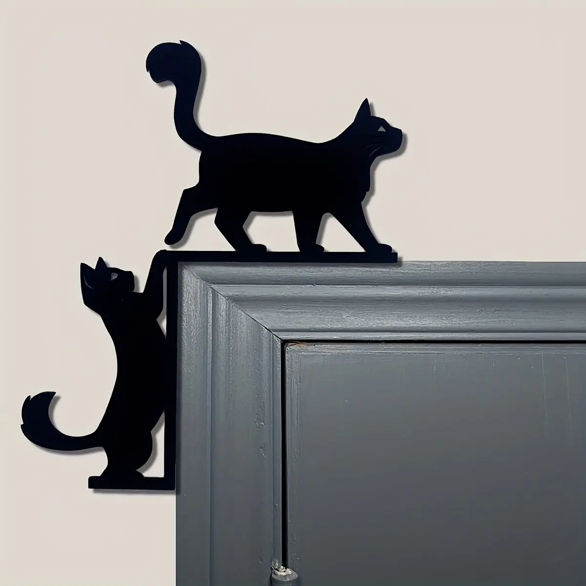 Cat Door Decor, Home Décor, Vintage Style Metal Wall Hanging, Durable Animal Ornament, Kitchen & Room Decoration