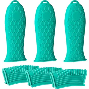 Cast Iron Skillet Handle Covers, 6 Pack Heat Resistant,  Pot Handle Sleeve Covers, Aqua