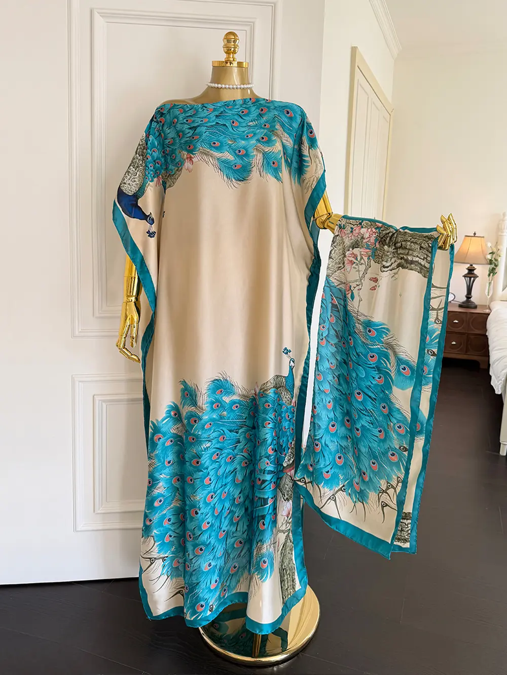 Women's 2-Piece Colorblock Print Scarf and Poncho Set - Soft Fabric Wrap, Fashion Apparel, Clothes, Accessories for Women, Swimsuit Coverup Beachwear