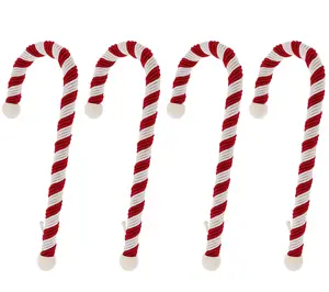 Haute Decor Set of 4 Large Candy Cane Stocking Holders