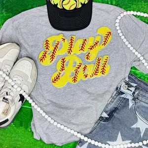 Play Ball Softball Sequins Patch