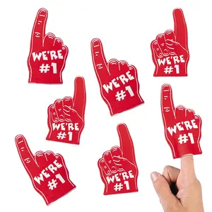 5 3/4" Bulk 72 Pc. Mini Red Team Spirit We're #1 Foam Fingers