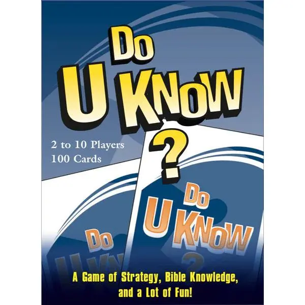 Do U Know? Card Game - 100 Question Game Cards, Family-Friendly Cardgame for Casual Play, Game Card Games