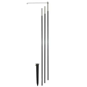 In the Breeze 3-Section Heavy Duty 10 Foot Pole with Swiveling Eyelet & Detachable Arm - Heavy Duty Ground Stake Included for Displaying Windsocks & Hanging Decor