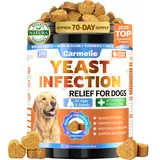 Carmelie Yeast Infection Treatment for Dogs, 200 Chews Yeast Balance Healthy Itch Relief, Ear & Paw Odor Care, Allergy Supports, Helps Relieve Yeast Overgrowth,  Chicken Flavor, Safe for All Ages Dogs