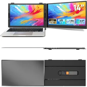 Laptop Screen Extender, 14.1" Ultra-Slim & Lightweight Portable  for 13"-17" Laptops, 1080P FHD Dual ,   Connection, Compatible with Wins//Android/Linux/Chrome