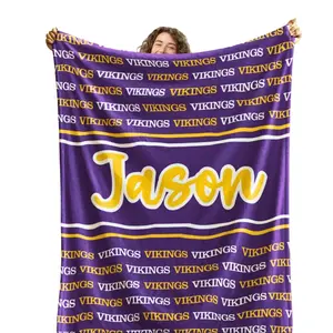 Minnesota Football Team Blanket, Game Day Ready Gift, Gift for Viking Fan, Minesota Team Gift, Custom Viking Gift, Gift for Husband