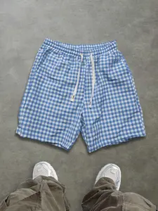 Men's Plaid Print Boxer Briefs, Regular Fit Casual Comfy Breathable Checkerboard Print Shorts for Daily Wear, Men's Underwear for Summer