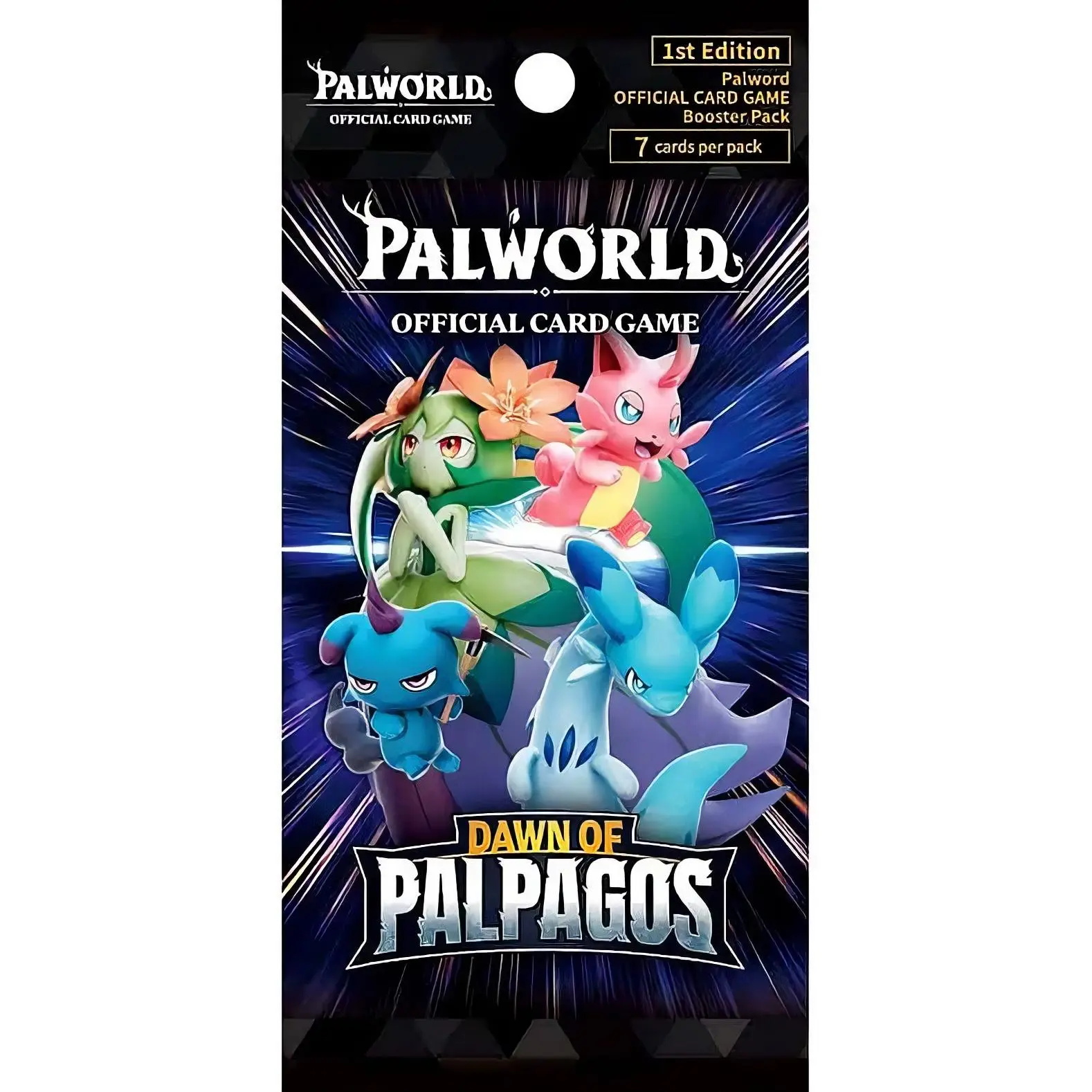 Palworld Official Card Game - 1st Edition Dawn of Palpagos Booster Pack with 7 Cards per Pack