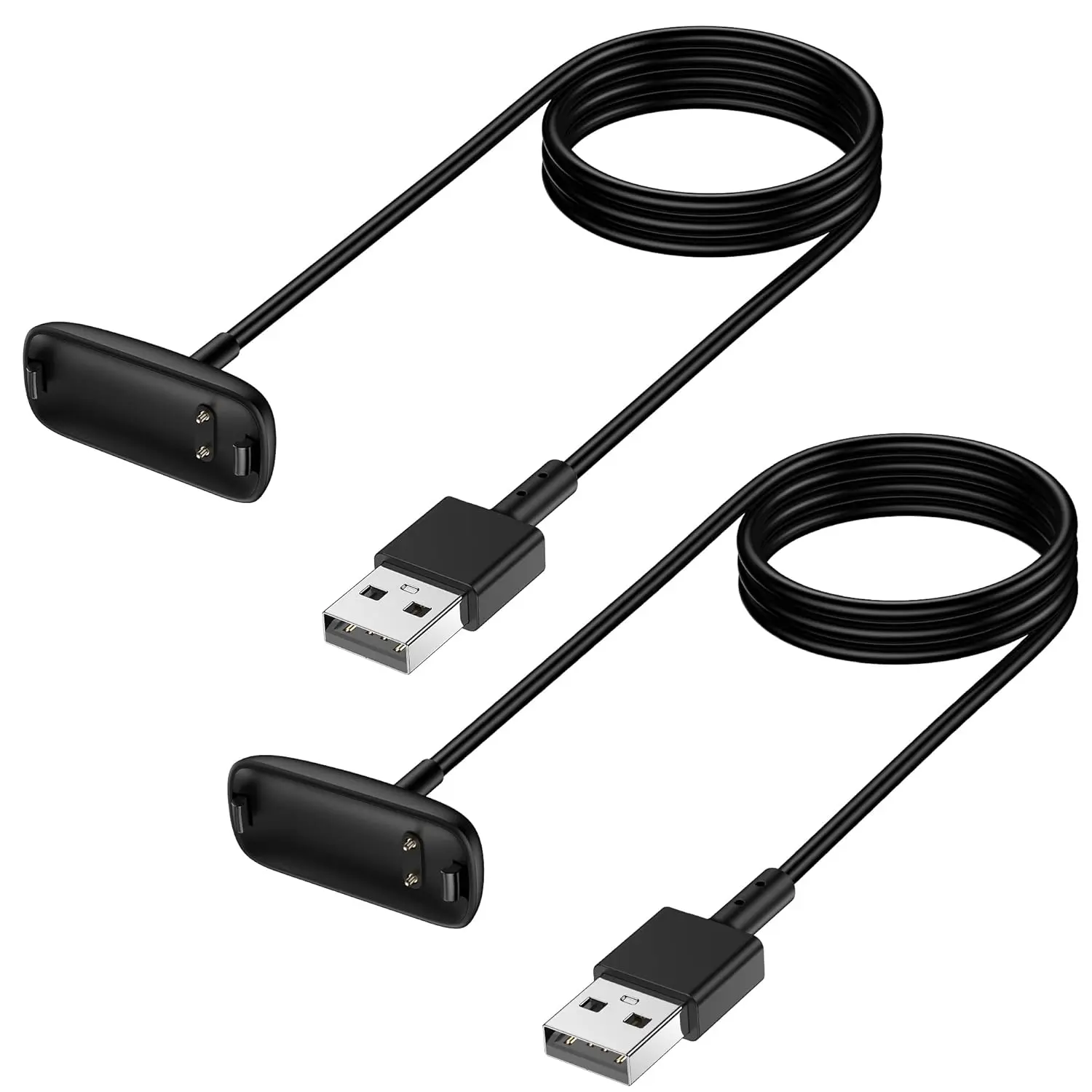 Fitbit Inspire 3 Replacement Accessory Cord, 2-Pack Tested Charging Cables (3.3Ft, 5V/1A Input) - Type A Charger for Wearable Tech Accessories