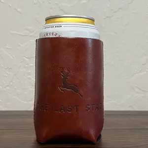 The Last Stag Magnetic Leather Coozie
