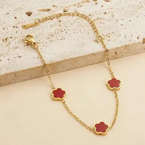 Flower Design Link Bracelet