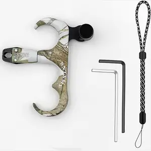 SNTXMY 3-Finger Camouflage Bow Release for Compound Bows with 360° Rotating Thumb Trigger and D-Ring Compatibility for Archery Enthusiasts