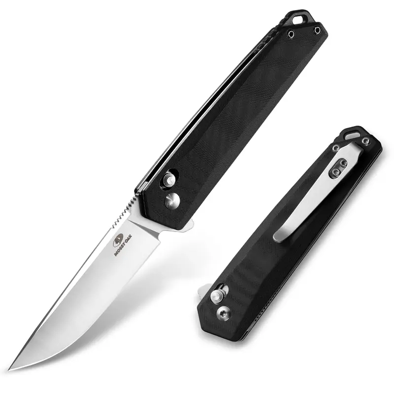 #blackfriday MOSSY OAK Folding Pocket Knife, 3.5-Inch D2 Steel Drop Point Blade, G10 Handle, Small EDC Knife with Belt Clip for Camping, Hiking