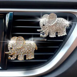 2pcs Elevate Your Car's Aroma With This Stylish Elephant Car Air Vent Perfume Clip, Car Fragrance Set