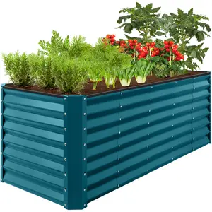 Best Choice Products 8x2x2ft Raised Metal Outdoor Garden Bed, Planter Box for Flowers, Vegetables, Herbs