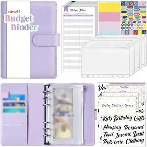 Budget Binder with Money Saving Challenge, Money Saving Binder with Cash Envelopes, Expense Sheets, Challenge Tracker & Category Labels, Envelope Savings Challenges Book for Home Office School