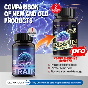 【Upgraded Formula】Royavita Nootropic BrainSupplements - Clinically Proven Brain Nutrition Supplement with Phosphatidylserine, Vitamin B6 B12, 60 Capsules for Mental Alertness, Memory, Concentration & Focus-1