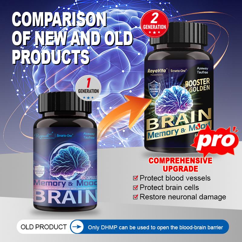 【Upgraded Formula】Royavita Nootropic BrainSupplements - Clinically Proven Brain Nutrition Supplement with Phosphatidylserine, Vitamin B6 B12, 60 Capsules for Mental Alertness, Memory, Concentration & Focus-1