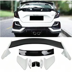 For 2016-2021 Hondas' Civic Hatchback Type-R Black & White Rear Trunk Spoiler Wing