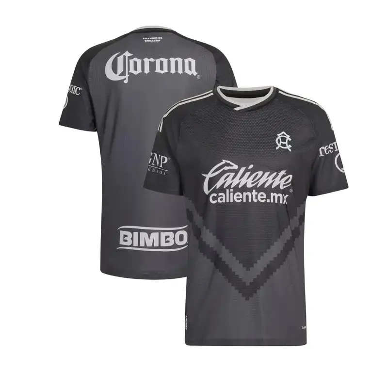 Club América 2026/27 Away Soccer Jersey – Black & Dark Grey Retro Football Shirt, Silver Detail Short Sleeve Fan Jersey, Liga MX Match Day Top
