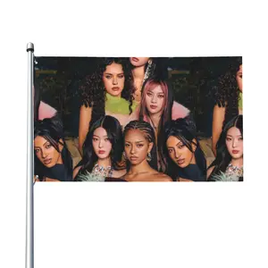 Yartlab Katseye 3x5 FT Single Sided Flag 100% Polyester Vivid Print Banner with Metal Grommets Indoor Outdoor Decor