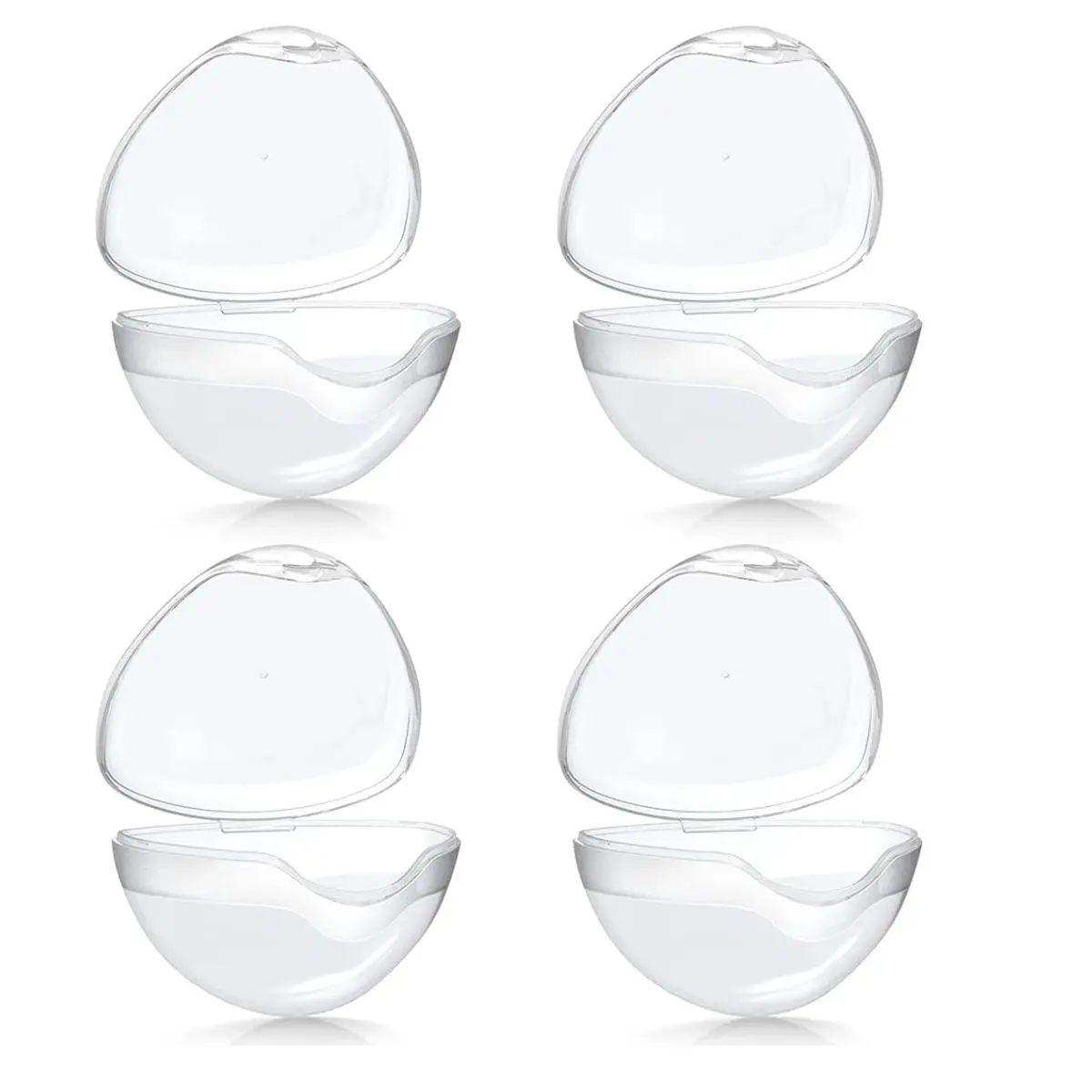 Clear Baby Nipple Storage Box, 4 Counts/set Portable Baby Feeding Pacifier Container for Baby Infant Newborn Toddler Outdoor Travel Care