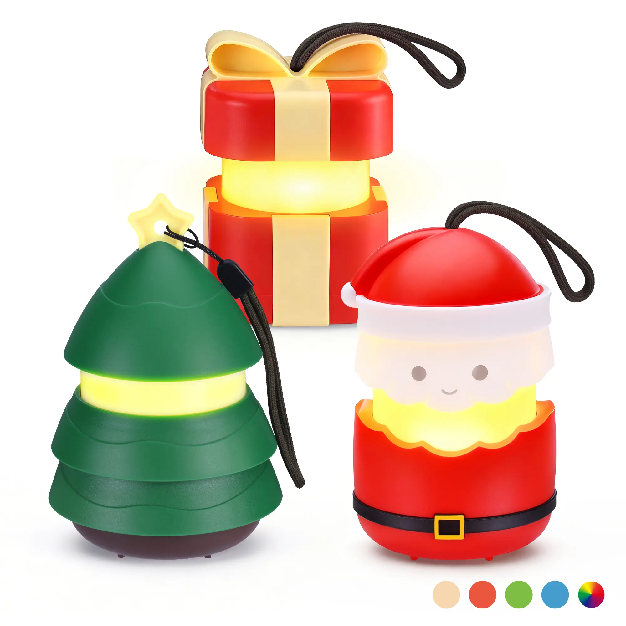 #summersale EverBrite Christmas Lantern Set, Holiday Decorations & Gifts for Women and Men, 5 Light Modes AAA Batteries Included, Indoor & Outdoor Use, 3-Pack