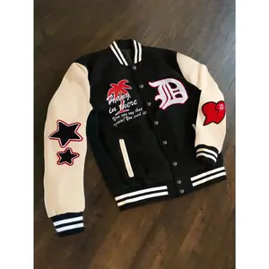 Men's Varsity Jacket Color Block Graphic Long Sleeve Streetwear Y2k Baseball Jacket