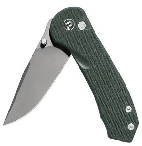 PCOU Pocket Folding Knife, 2.85" D2 Steel Blade with Gray Titanium Coating, G10 Handle EDC Utility Knife with Deep Carry Pocket Clip for Camping Hiking Hunting Outdoor