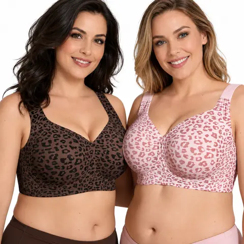 Jelly Bras for Women No Underwire Plus Size Push Up Supportive | Full Coverage, Wireless Support Lift, For Older Women Large Breasts, Minimizer, Seamless Everyday Bra Breathable Check Clothes Fabric