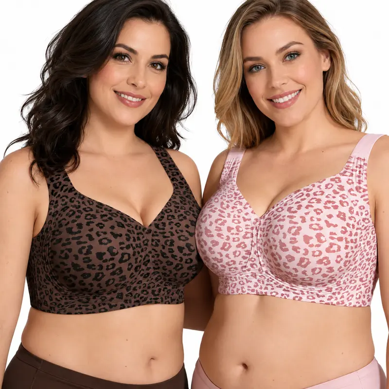 Jelly Bras for Women No Underwire Plus Size Push Up Supportive | Full Coverage, Wireless Support Lift, For Older Women Large Breasts, Minimizer, Seamless Everyday Bra Breathable Check Clothes Fabric