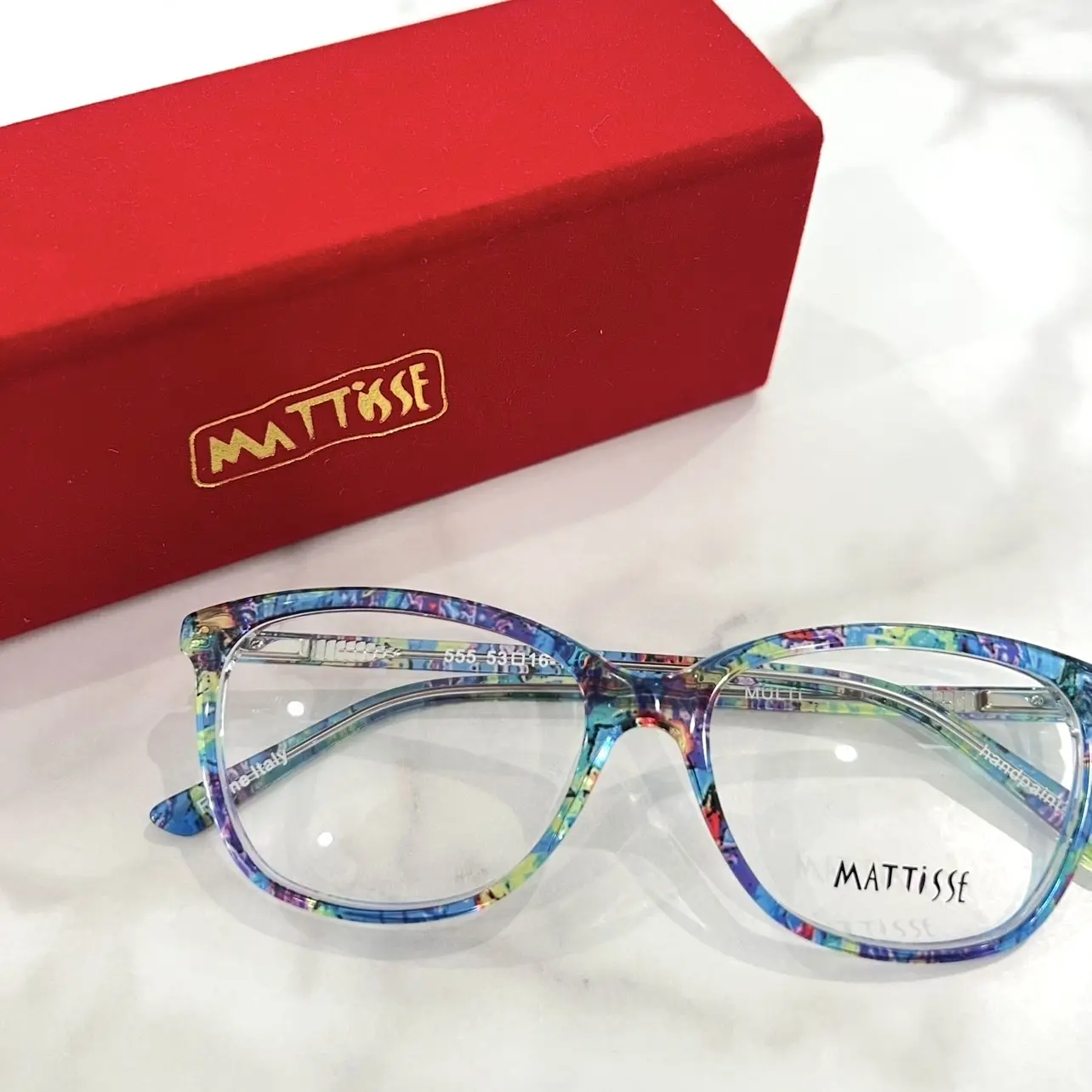 MATTISSE Hand Painted Eyewear Made in Italy Bold Unisex Design Vibrant Colors Handmade Versatile Accessory