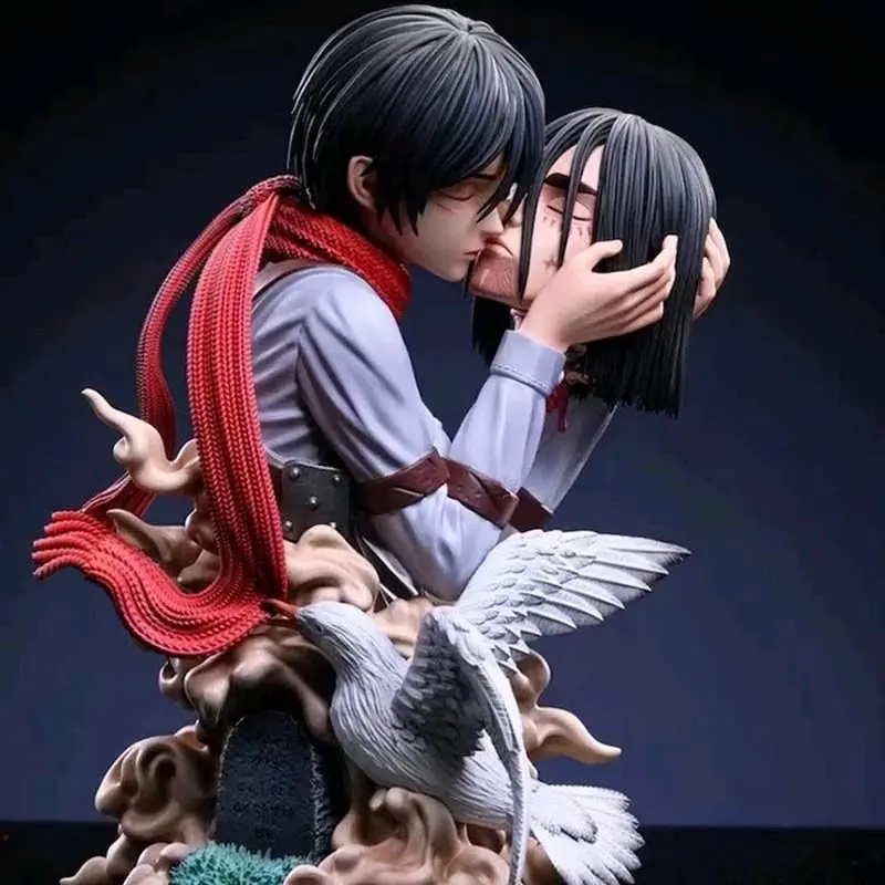 Attack On Titan Anime Figures Eren Jaeger & Mikasa Ackerman One Last Kiss 8 inches Collectible Statue for Fans Attack On Titan Anime Figures Eren Jaeger & Mikasa Ackerman One Last Kiss 8 inches Collectible Statue for Fans
