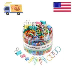 300 Pcs Binder Clips, Rubber Bands, Office Set, Paper Clips, School & Teacher Supplies (Assorted Sizes)